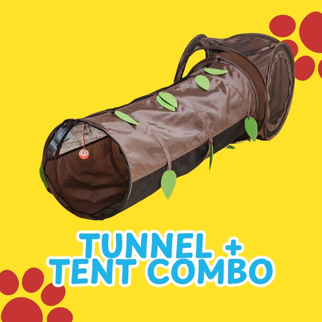 Chonky Cat Playground Set โ Tunnel + Tent Combo for Maximum Zoomies