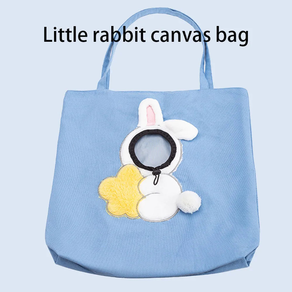 Cartoon Canvas Head-Out Pet Carrier Tote Bag