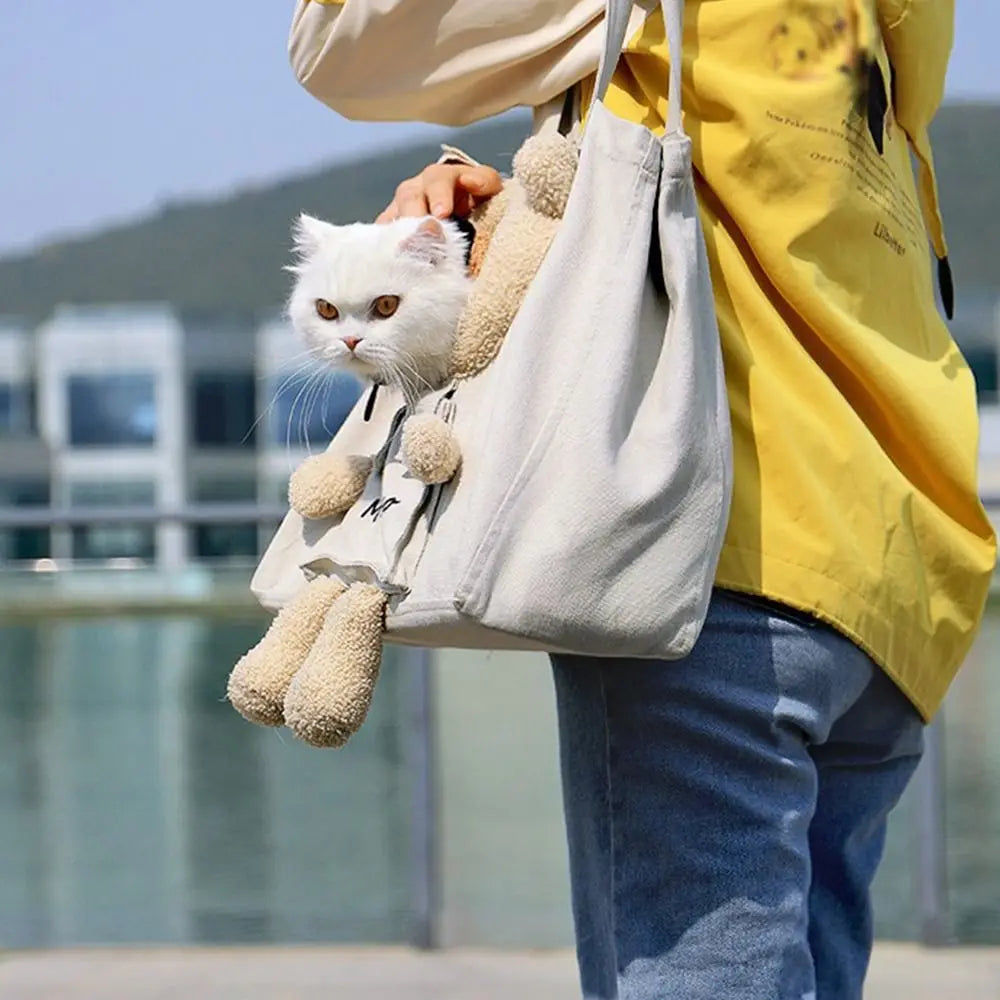 Cute Lion-shaped Pet Supplies Tote Puppy Messenger Bag Pet Knapsack Cat Shoulder Bag