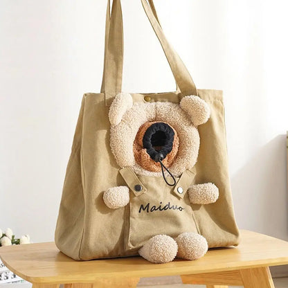 Cute Lion-shaped Pet Supplies Tote Puppy Messenger Bag Pet Knapsack Cat Shoulder Bag