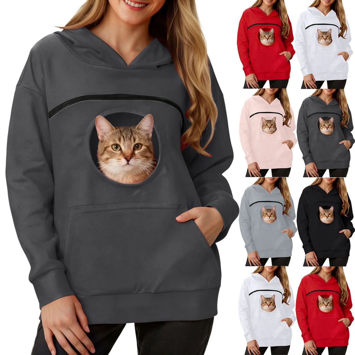 Oversized 2-in-1 Pet Carrier Kangaroo Pouch Hoodie Sweatshirt