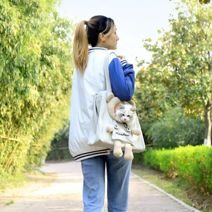 Cute Lion-shaped Pet Supplies Tote Puppy Messenger Bag Pet Knapsack Cat Shoulder Bag