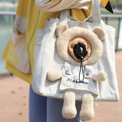 Cute Lion-shaped Pet Supplies Tote Puppy Messenger Bag Pet Knapsack Cat Shoulder Bag