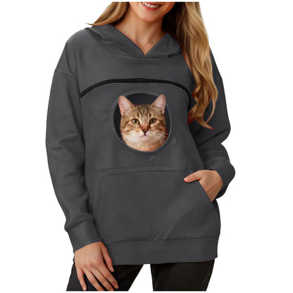 Oversized 2-in-1 Pet Carrier Kangaroo Pouch Hoodie Sweatshirt