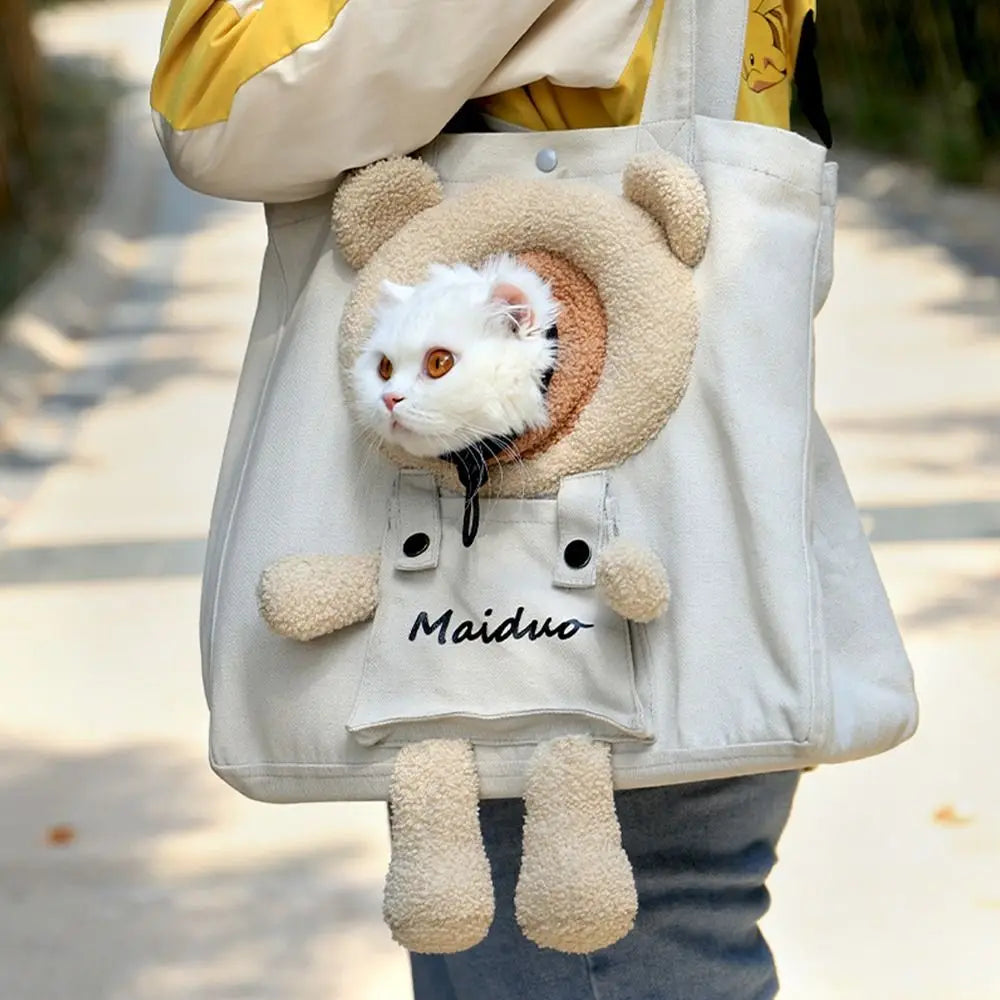 Cute Lion-shaped Pet Supplies Tote Puppy Messenger Bag Pet Knapsack Cat Shoulder Bag