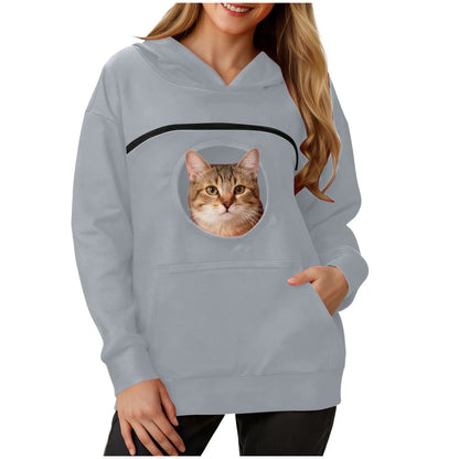 Oversized 2-in-1 Pet Carrier Kangaroo Pouch Hoodie Sweatshirt