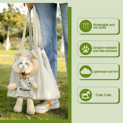 Cute Lion-shaped Pet Supplies Tote Puppy Messenger Bag Pet Knapsack Cat Shoulder Bag