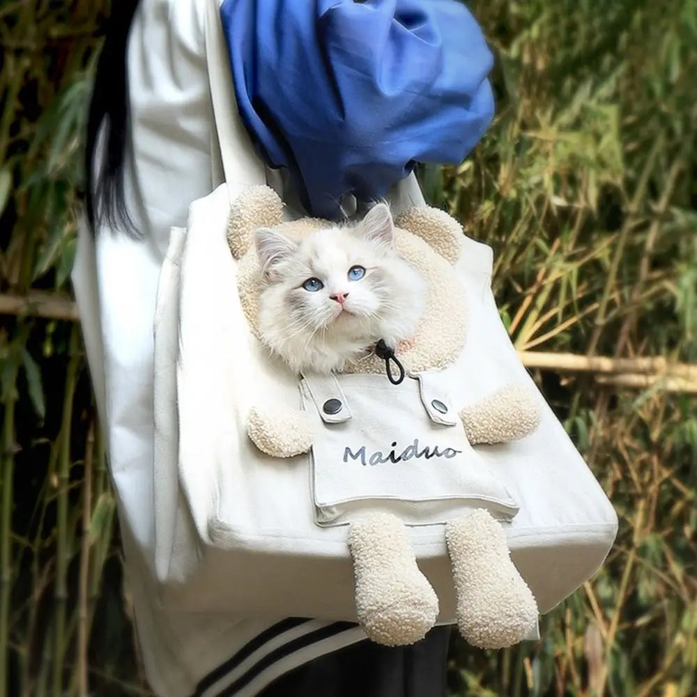 Cute Lion-shaped Pet Supplies Tote Puppy Messenger Bag Pet Knapsack Cat Shoulder Bag